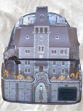 THE ADDAMS FAMILY Wednesday Nevermore Academy Castle Glow Mini Backpack